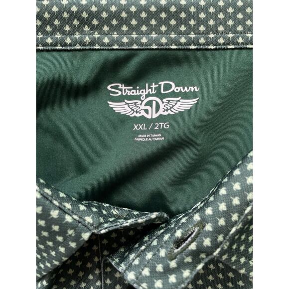 Straight Down Short Sleeve Polo, Cotton Boll Design all over, Size XXL - Picture 5 of 5